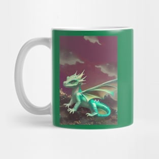 Baby Dragon On A Rock Mug